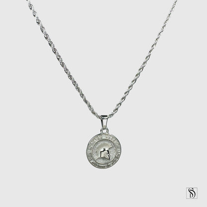 Silver Spartan Warrior Helmet Pendant Necklace