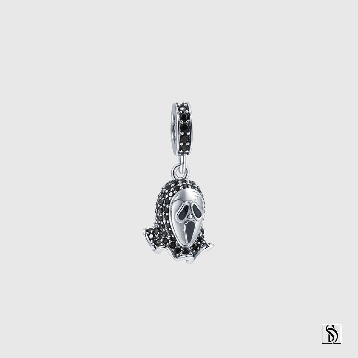 Scream Mask Gemstones Pendant Necklace