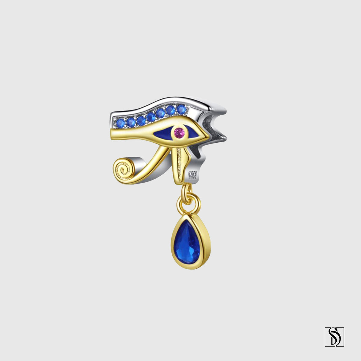 Eye Of Horus Teardrop Gemstones Charm Necklace