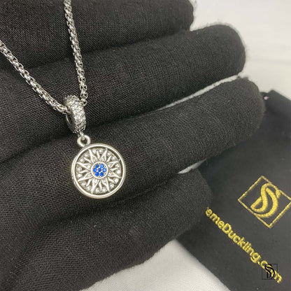Silver Sunbeam Pendant Necklace