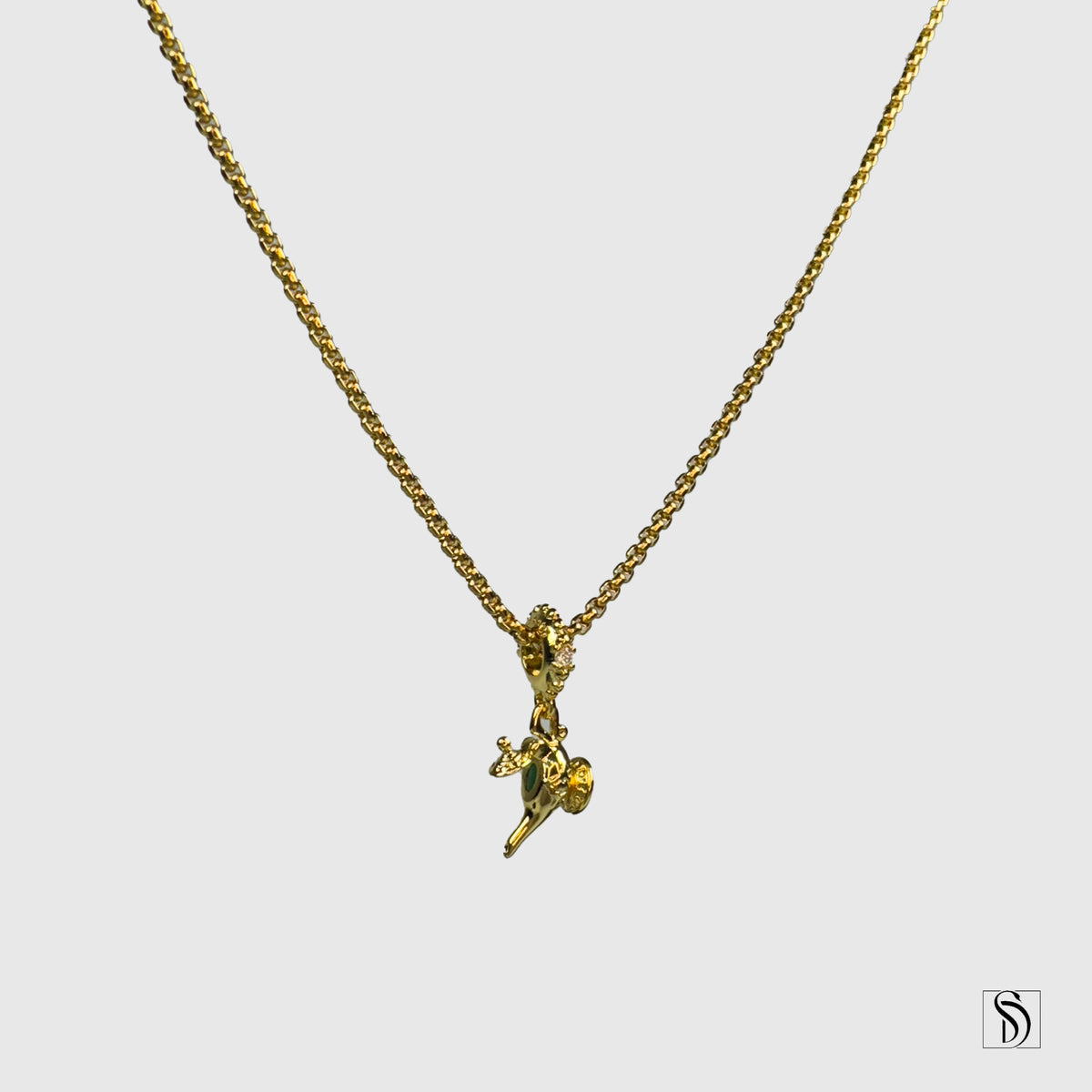 Gold Aladdin Inspired Genie Lamp Pendant Necklace