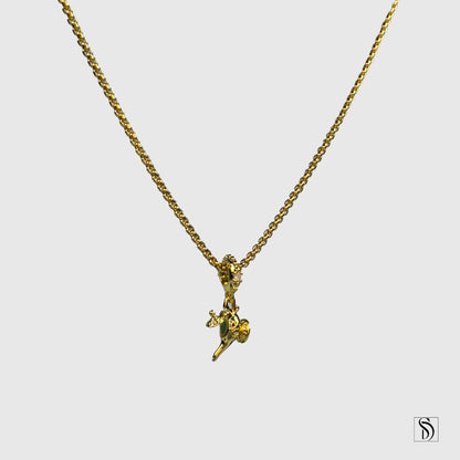 Gold Aladdin Inspired Genie Lamp Pendant Necklace