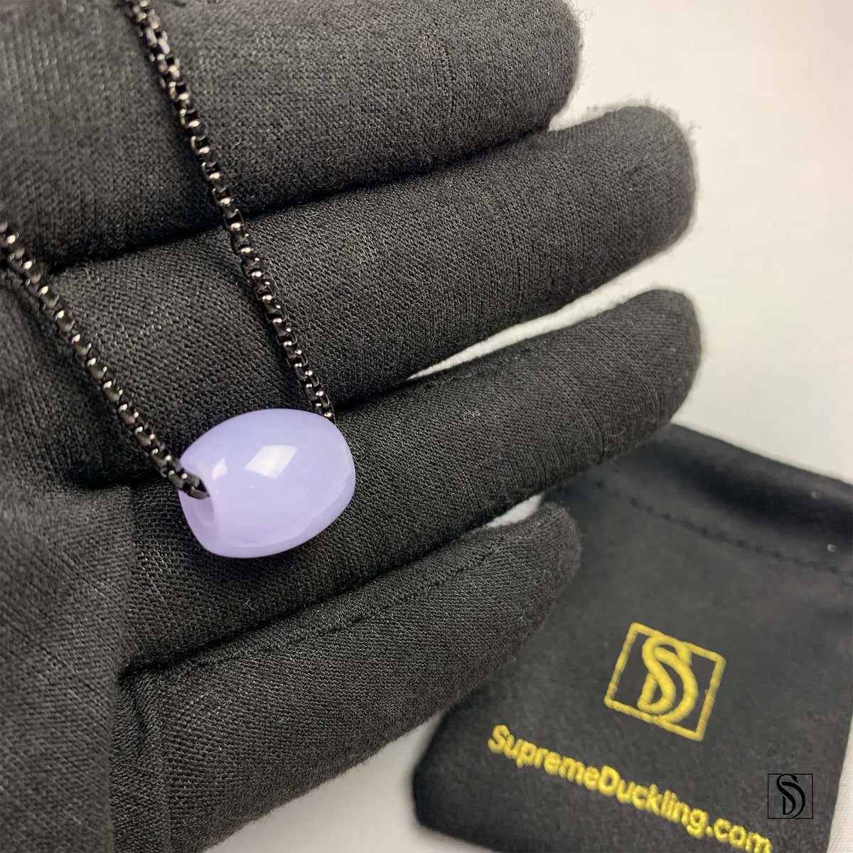 Natural Lavender Jade Pendant Necklace
