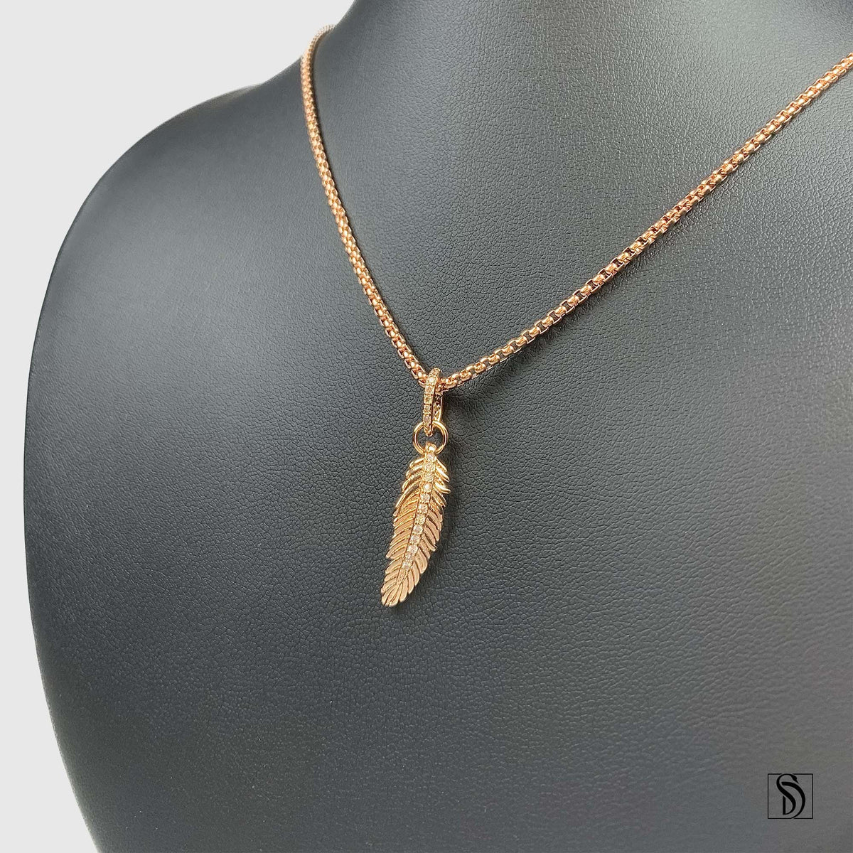 Rose Gold Tropical Palm Leaf Necklace