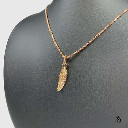 Rose Gold Tropical Palm Leaf Necklace