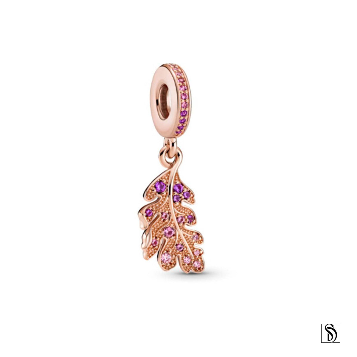 Rose Gold Gemstone Leaf Pendant Necklace