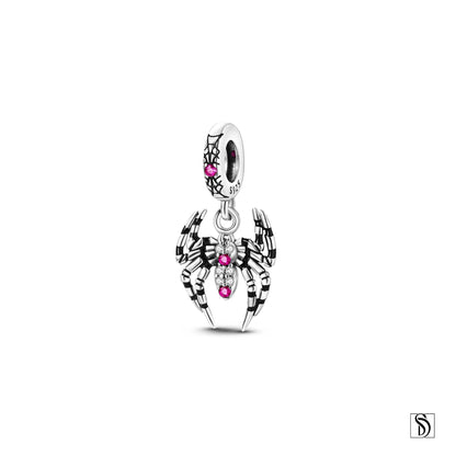 Pink Gem Spider Pendant Necklace