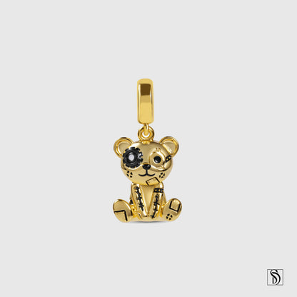 Gold Robot Teddy Bear Pendant Necklace