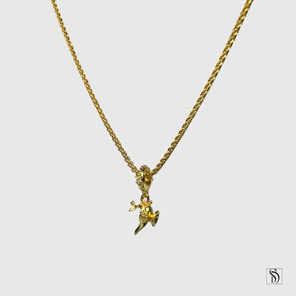 Gold Aladdin Inspired Genie Lamp Pendant Necklace
