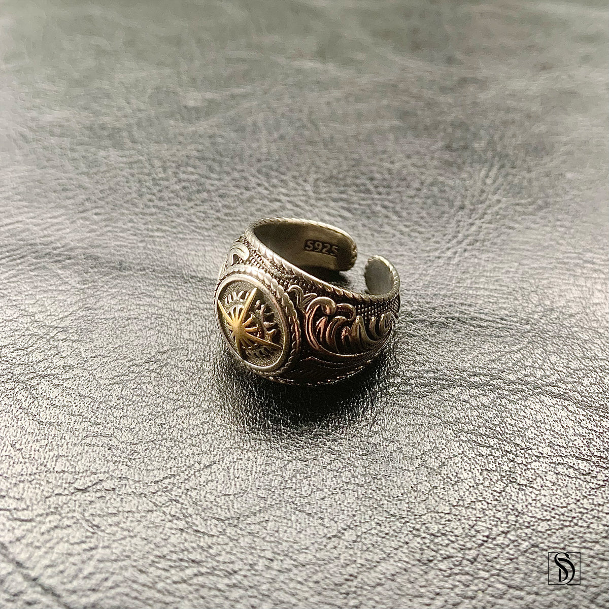 Vintage North Star Compass Adjustable Ring