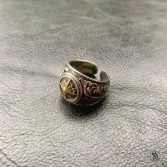 Vintage North Star Compass Adjustable Ring
