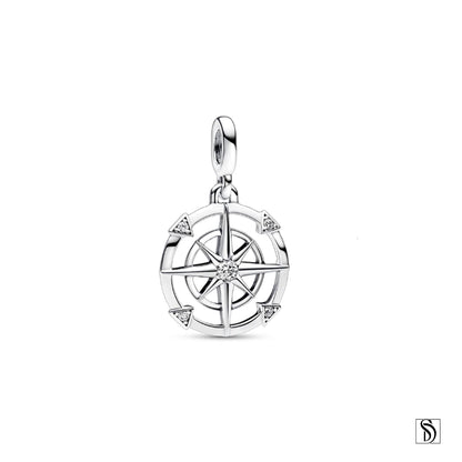 Silver North Star Gemstone Pendant Necklace
