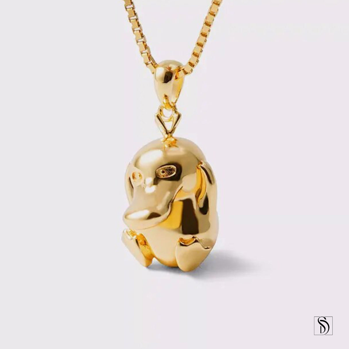 Gold Psyduck Pokemon Pokemon Pendant Necklace