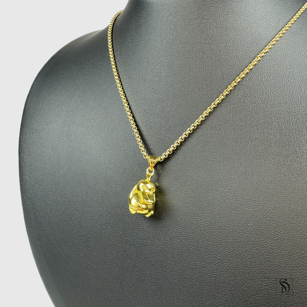 Gold Psyduck Pokemon Pokemon Pendant Necklace
