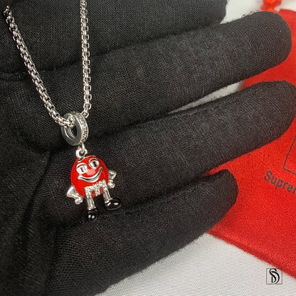 Red M&M Pendant Necklace