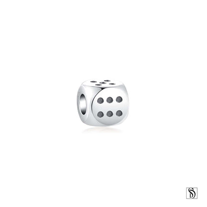 Silver Dice Charm Necklace