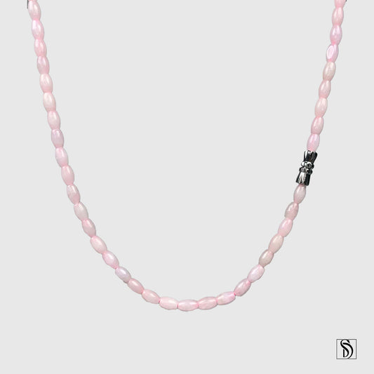 Natural Pink Ice Jade Necklace