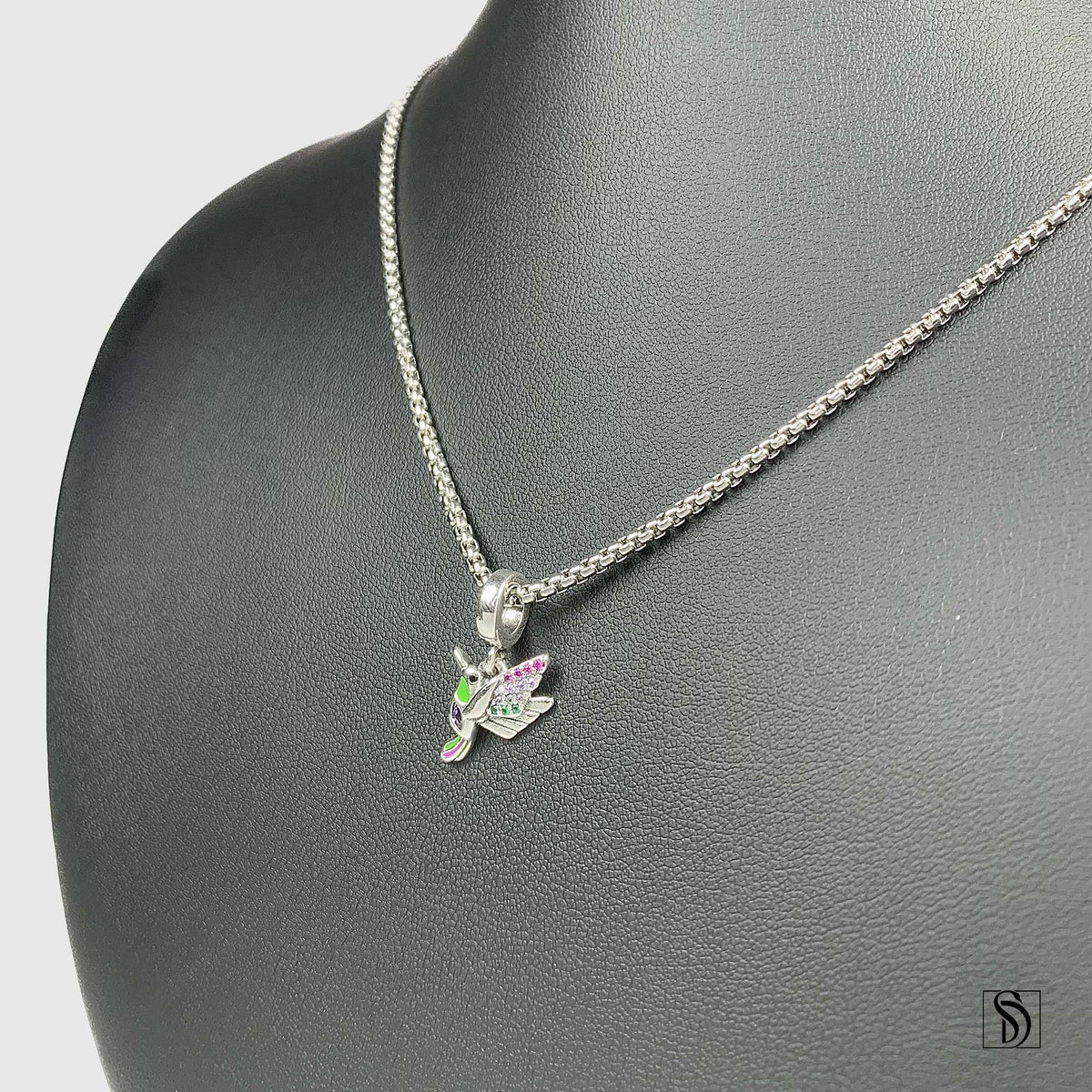 Colorful Hummingbird Gemstone Necklace