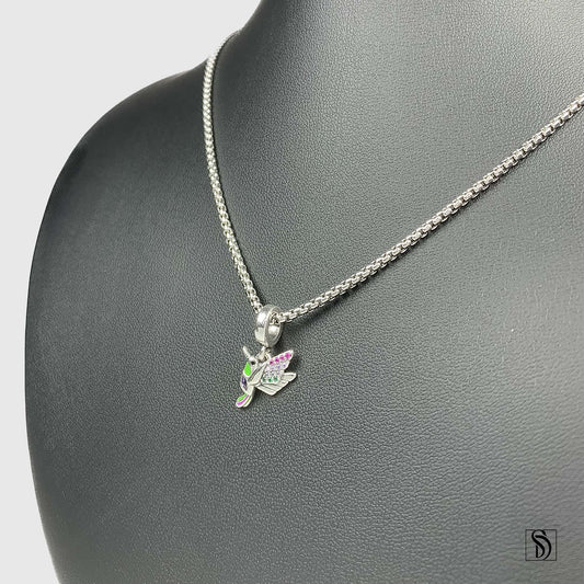 Colorful Hummingbird Gemstone Necklace