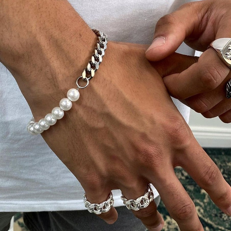 B1 Pearl Cuban Bracelet