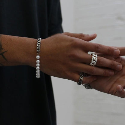 B1 Pearl Cuban Bracelet