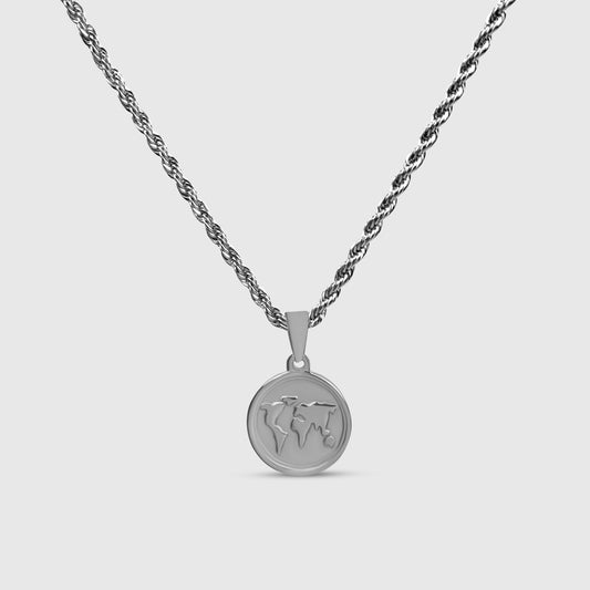 World Map (Silver)